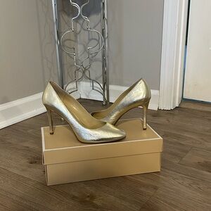 MICHAEL Michael Kors Shimmering Gold Heels